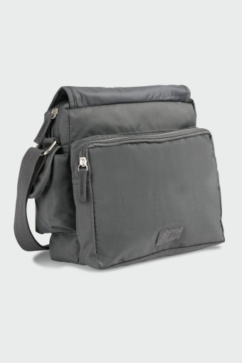 Szara torebka z wieloma kieszeniami