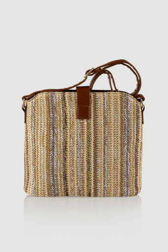 Brązowa torebka z rafii 