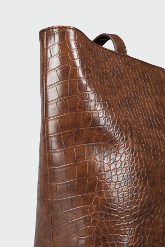 Torebka z eko skóry, brązowa