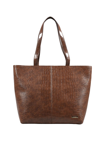 Torebka z eko skóry, brązowa