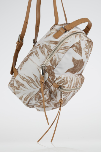 Kremowy plecak z nadrukiem