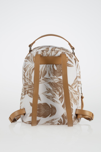 Kremowy plecak z nadrukiem