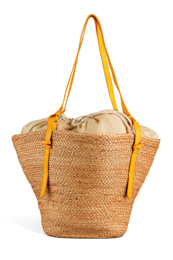 Torebka z tkaniny jutowej, beżowo-żółta
