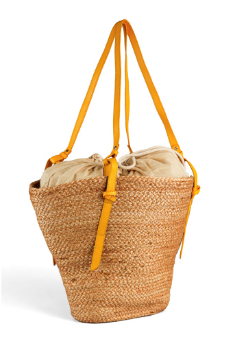 Torebka z tkaniny jutowej, beżowo-żółta