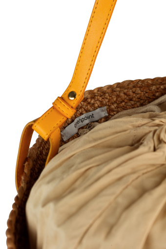 Torebka z tkaniny jutowej, beżowo-żółta