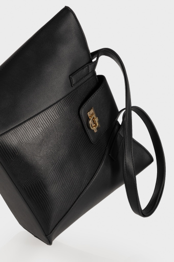 Elegancka shopperka z łączonych materiałów