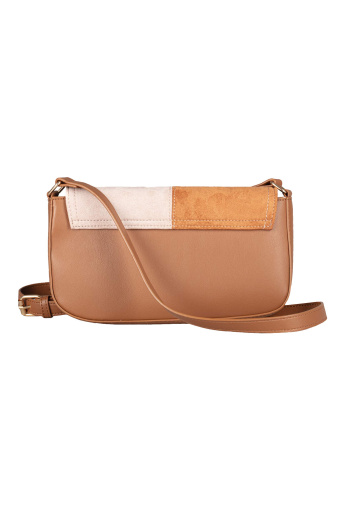 Torebka patchwork, beżowo-brązowa