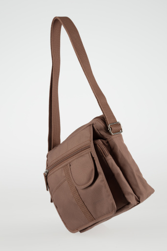 Brązowa listonoszka z kieszeniami