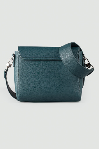 Turskusowa torebka na szerokim pasku