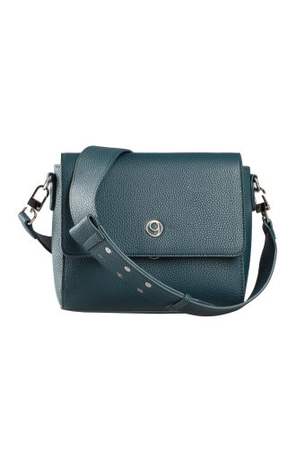 Turskusowa torebka na szerokim pasku