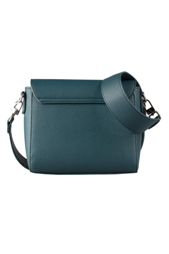 Turskusowa torebka na szerokim pasku