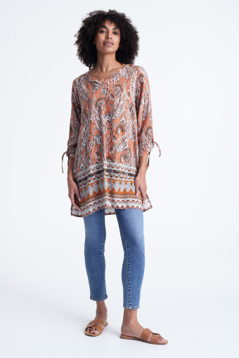 Luźna tunika z wiskozy, paisley