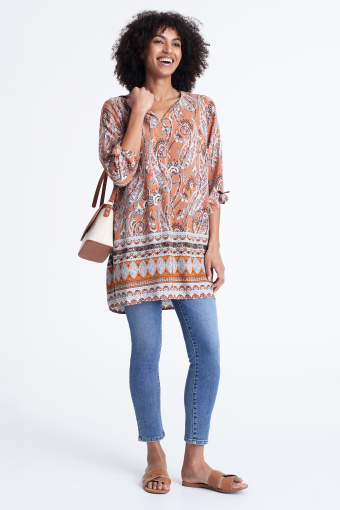 Luźna tunika z wiskozy, paisley