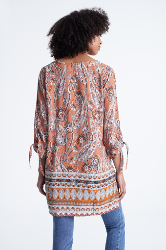 Luźna tunika z wiskozy, paisley