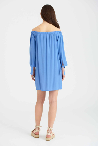 Błękitna tunika hiszpanka, rękaw 3/4