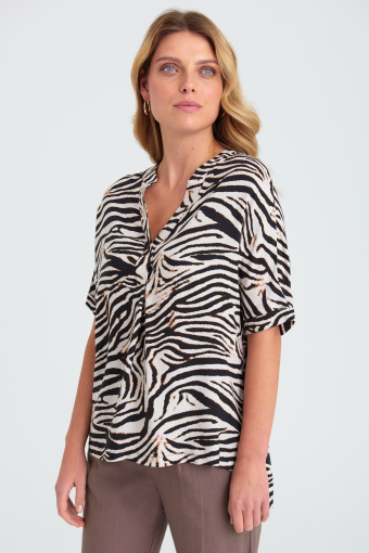 Wiskozowa tunika z nadrukiem w zebrę