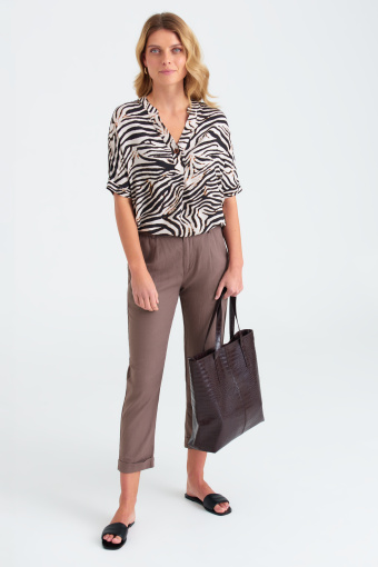 Wiskozowa tunika z nadrukiem w zebrę