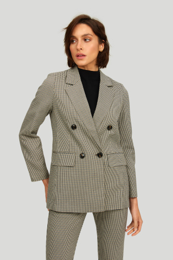 Dwurzędowy żakiet w kratę