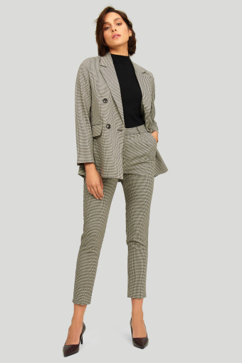 Dwurzędowy żakiet w kratę