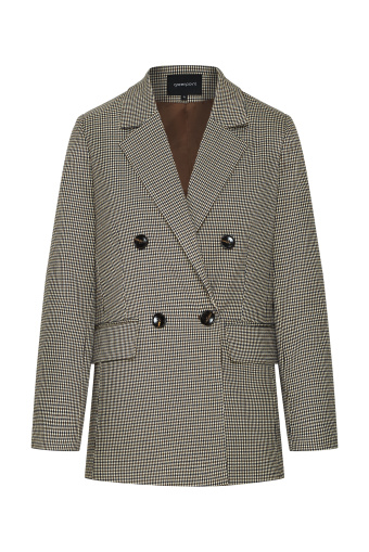 Dwurzędowy żakiet w kratę