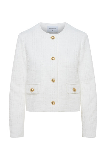 Biały żakiet o pudełkowym kroju