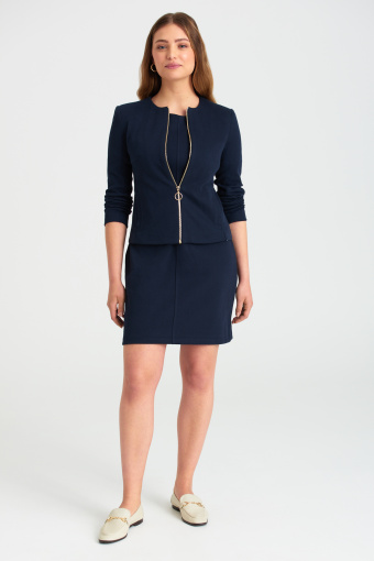 Klasyczny żakiet z domieszką bawełny, granat Klasyczny żakiet z domieszką bawełny, granat