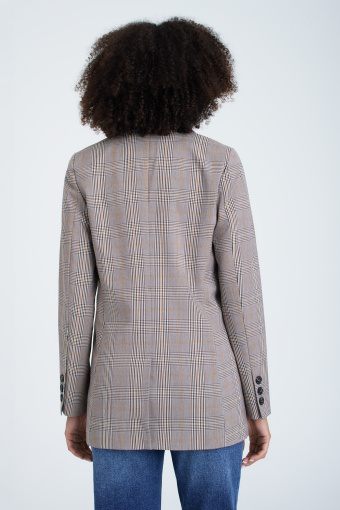 Dwurzędowy żakiet w kratę, szary Dwurzędowy żakiet w kratę, szary