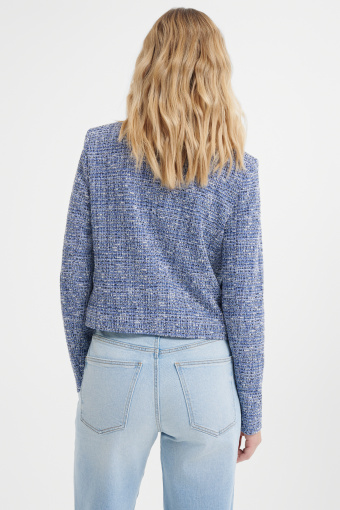 Niebieski pudełkowy żakiet