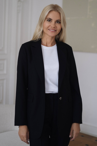 Klasyczny żakiet z printowaną podszewką