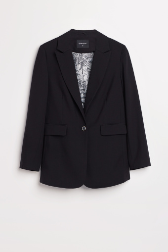 Klasyczny żakiet z printowaną podszewką