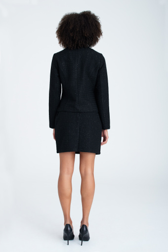 Elegancki, czarny żakiet z błyszczącą nitką Elegancki, czarny żakiet z błyszczącą nitką