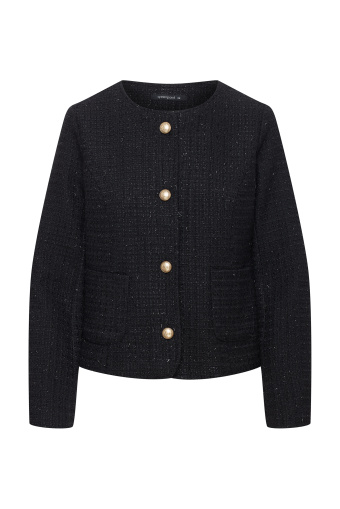 Elegancki, czarny żakiet z błyszczącą nitką Elegancki, czarny żakiet z błyszczącą nitką