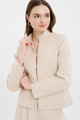 Beżowy prosty żakiet