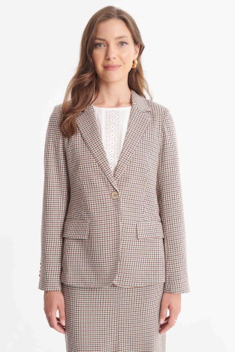 Jednorzędowy żakiet w kratkę