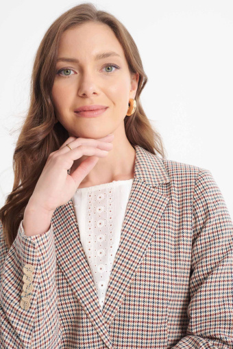 Jednorzędowy żakiet w kratkę