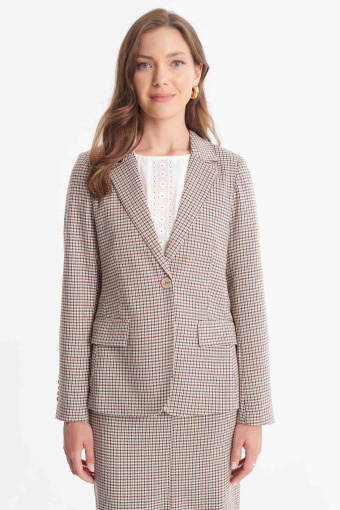 Jednorzędowy żakiet w kratkę