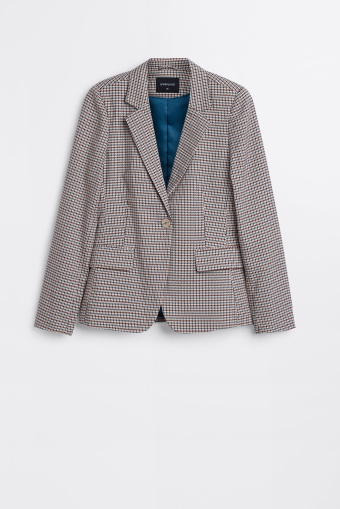 Jednorzędowy żakiet w kratkę