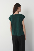 Bawełniany t-shirt w ciemnym odcieniu zieleni