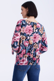 Luźna bluzka z printem w kolorowe kwiaty