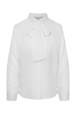 Elegancka, biała bluzka z efektownym wiązaniem
