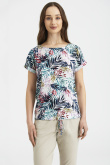 Oversize'owa bluzka z kolorowym, tropikalnym printem