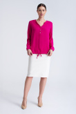 Różowa bluzka z wiskozowej tkaniny