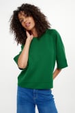 Zielona bluza oversize rękaw 3/4