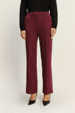 Efektowne bordowe spodnie z wysokim stanem