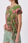 Zielony top z nadrukiem tropic