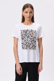 Biały top z grafiką animal