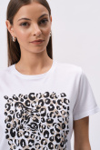 Biały top z grafiką animal