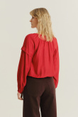 Czerwona bluzka z dodatkiem wiskozy