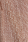 Beżowa bluzka z nadrukiem w drobne kwiaty