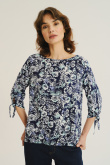 Wiskozowa bluzka z nadrukiem w kwiaty